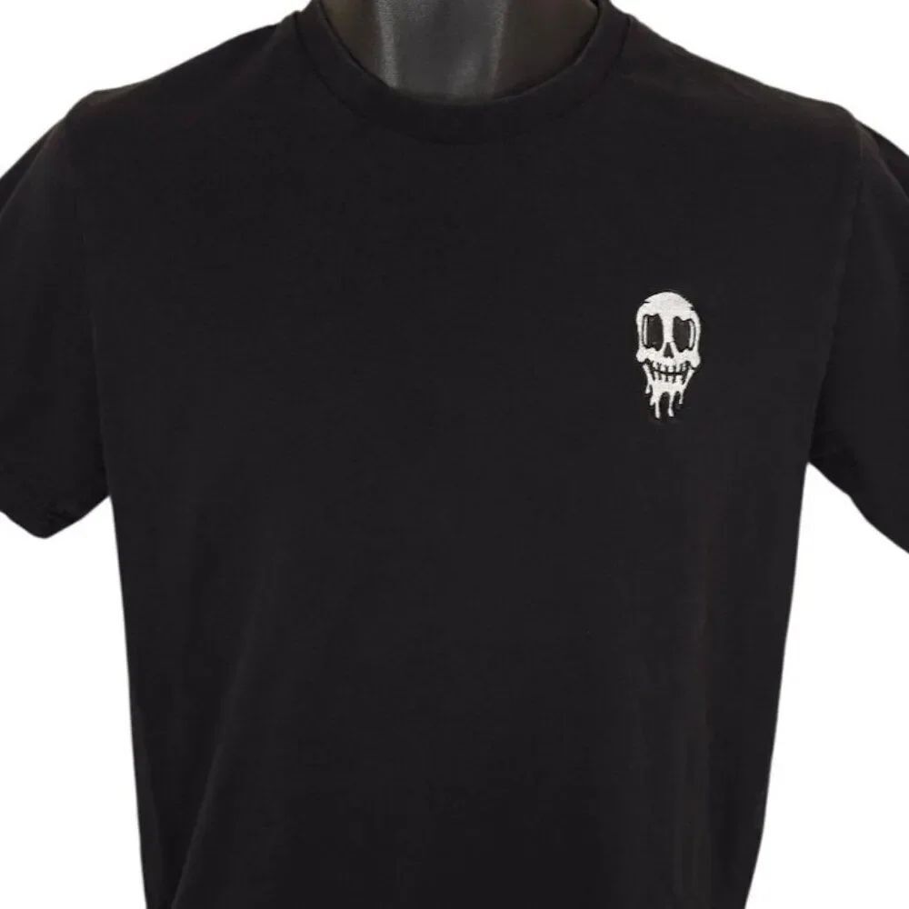 Skull T Shirt Mens Size Small Black Eighty Eight Embroidered Skeleton Streetwear